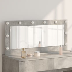 Specchio da toeletta con luci led Grigio cemento 100x45x18 cm Vidaxl