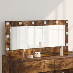Specchio da Toeletta con Luci led Rovere Affumicato 100x45x18 cm Vidaxl