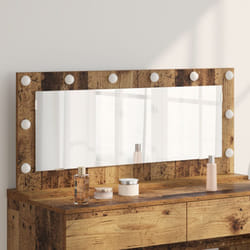 Specchio da toeletta con luci a led in legno vecchio 100x45x18 cm Vidaxl