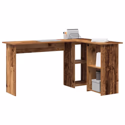 vidaXL Scrivania Legno vecchio 142 x 102 x 73 cm Legno multistrato - Vista aggiuntiva 3