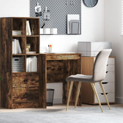 vidaXL Scrivania da Scrittura Rovere Affumicato Legno Ingegnerizzato