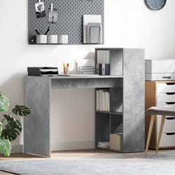 vidaXL Scrivania Grigio cemento 108 x 55 x 103.5 cm Legno multistrato