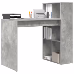 vidaXL Scrivania Grigio cemento 108 x 55 x 103.5 cm Legno multistrato - Vista aggiuntiva 3