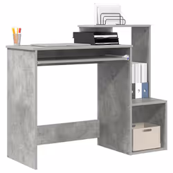 vidaXL Scrivania Grigio cemento 106 x 40 x 88.5 cm Legno multistrato - Vista aggiuntiva 3