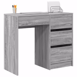 vidaXL Scrivania Grigio Sonoma 90 x 37,5 x 75 cm Legno multistrato - Vista aggiuntiva 3