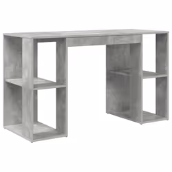vidaXL Scrivania con Storage Grigio cemento 130 x 50.5 x 75 cm - Vista aggiuntiva 2