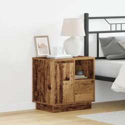 Vidaxl - Cabinetti da notte con led 2 pezzi Legno Vecchio 50x34,5x50 cm