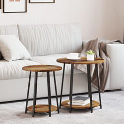 Vidaxl - Set di 2 Tavolini in Legno Vecchio, Legno Ingegnerizzato e Metallo