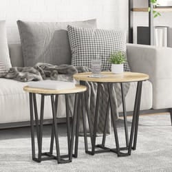 Vidaxl - Tavolino 2 pz Rovere Sonoma in Legno Ingegnerizzato e Metallo