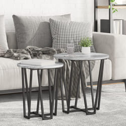 Vidaxl - Set di 2 tavolini Grigio Sonoma in legno ingegnerizzato e metallo