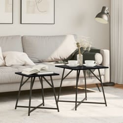 Vidaxl - Tavolino 2 pezzi Nero Rovere in Legno Ingegnerizzato e Metallo