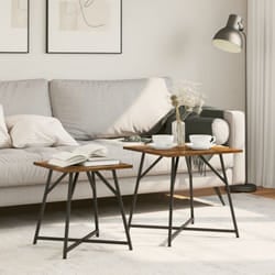 Vidaxl - Tavolino 2 pz Rovere Affumicato in Legno Ingegnerizzato e Metallo