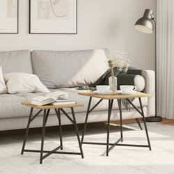 Vidaxl - Set di 2 Tavoli in Rovere Artigianale con Legno Ingegnerizzato e Metallo