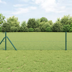 Recinzione in Rete Saldato con 13 Pali Verde 0.8x25 m Acciaio Vidaxl