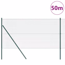 vidaXL Recinzione con pali. Verde 1.2 x 50 m Acciaio - Vista aggiuntiva 3