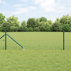 vidaXL Recinzione con pali. Verde 0.8 x 25 m Acciaio