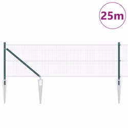 vidaXL Recinzione con pali. Verde 0.8 x 25 m Acciaio - Vista aggiuntiva 3