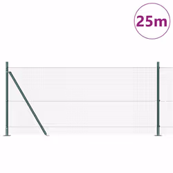 vidaXL Recinzione con pali. Verde 0.8 x 25 m Acciaio - Vista aggiuntiva 3
