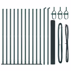 vidaXL Recinzione con pali. Verde 1.6 x 25 m Acciaio - Vista aggiuntiva 2