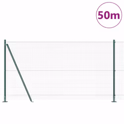 vidaXL Recinzione con pali. Verde 1.2 x 50 m Acciaio - Vista aggiuntiva 3