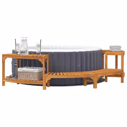 vidaXL Idromassaggio Rotondo da Esterno Marrone 252 x 112 x 55.5 cm - Vista aggiuntiva 3