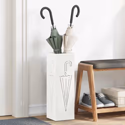 VidaXL 868493 portaombrelli Metallo Bianco - Vista aggiuntiva 2