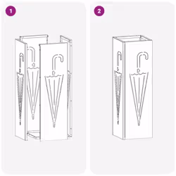 VidaXL 868493 portaombrelli Metallo Bianco - Vista aggiuntiva 7