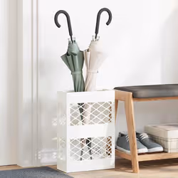 VidaXL 868529 portaombrelli Metallo Bianco - Vista aggiuntiva 2