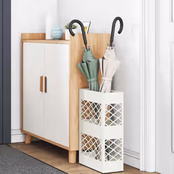 VidaXL 868529 portaombrelli Metallo Bianco - Vista aggiuntiva 3