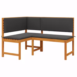 vidaXL Panchina d'angolo da giardino Marrone 140 x 100 x 91cm - Vista aggiuntiva 2