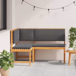 vidaXL Panchina d'angolo da giardino Marrone 140 x 100 x 91cm - Vista aggiuntiva 3