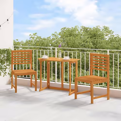 vidaXL Sedia da Giardino 2 pcs Marrone 50 x 50 x 91cm - Vista aggiuntiva 3