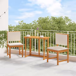 vidaXL Sedia da giardino senza braccioli 2 pcs Marrone 50 x 50 x 91cm - Vista aggiuntiva 3