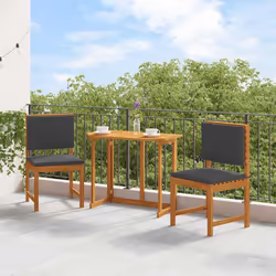 vidaXL Sedia da Giardino 2 pcs Marrone 50 x 50 x 91cm - Vista aggiuntiva 3