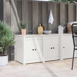 vidaXL Mobile da cucina Bianco 106 x 55 x 64 cm Legno massello di pino