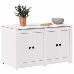 vidaXL Mobile da cucina Bianco 106 x 55 x 64 cm Legno massello di pino - Vista aggiuntiva 3