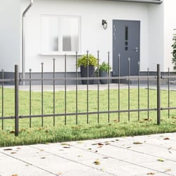 Recinzione da Giardino con Punta a Archi Grigia 1,7x0,75 m in Acciaio Vidaxl