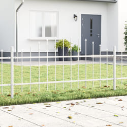 Recinzione da Giardino con Parte Superiore a Rete Bianca, 1,7x0,75 m in Acciaio Vidaxl