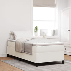 Letto Box Spring Crema 100x200 cm Tessuto a Coste Vidaxl