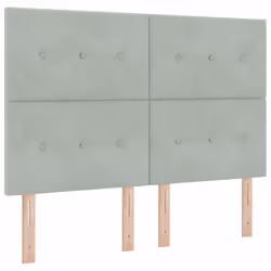 vidaXL Testiera Montaggio a parete Grigio chiaro 144 cm Velluto - Vista aggiuntiva 2
