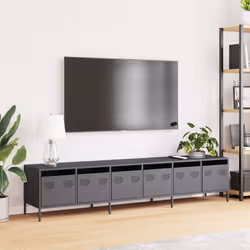 vidaXL Mobile TV Antracite 202x39x43,5 cm Acciaio Laminato a Freddo - Vista aggiuntiva 3