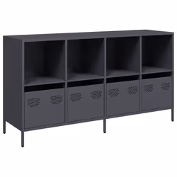 vidaXL Credenza Antracite 135x39x73,5 cm in Acciaio Laminato a Freddo - Vista aggiuntiva 2