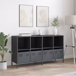 vidaXL Credenza Antracite 135x39x73,5 cm in Acciaio Laminato a Freddo - Vista aggiuntiva 3