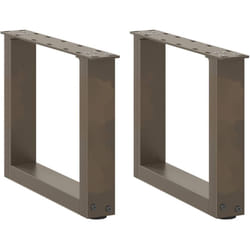 Gambe Tavolino Caffè a U 2 pz 40x(30-31)cm in Acciaio vidaXL594485