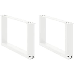 Gambe Tavolino da Caffè a u 2 pz Bianco 60x(30-31)cm in Acciaio Vidaxl 745029