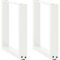 Gambe per Tavolino da Caffè a Forma di u 2 pz Bianche 38x(42-43) cm Acciaio Vidaxl