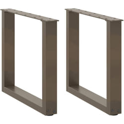 Gambe per Tavolino da Caffè a Forma di u 2 pz Acciaio Naturale 50x(42-43) cm Acciaio Vidaxl