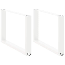 Gambe Tavolino Caffè a U 2 pz Bianco 60x(42-43) cm Acciaio vidaXL140225