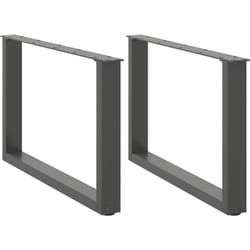Gambe Tavolino Caffè a u 2 pz Antracite 60x(42-43) cm Acciaio Vidaxl 194438