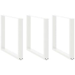 vidaXL Gambe per tavolo da pranzo a forma di U 3 pz bianche 90x(72-73) cm in acciaio